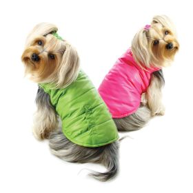 Reversible Parka Vest with Ruffle Trims (yellow: Lime/Pink, Extra Large:: XS) Reversible Parka Vest with Ruffle Trims (yellow: Lime/Pink, Extra Large:: XS)
